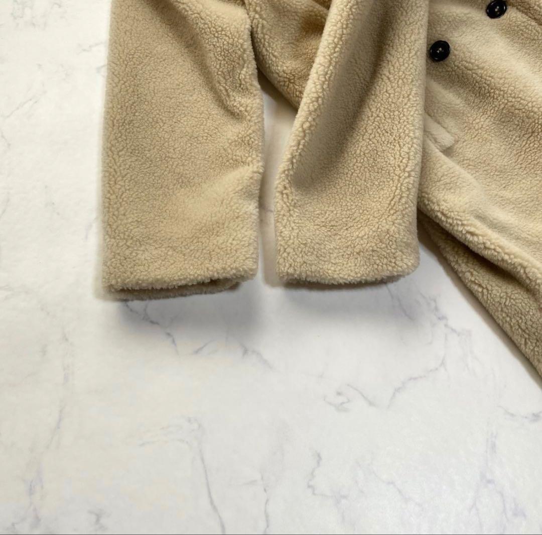 美品 マックスマーラ マレーラ ボア コート ベージュ ダブル 40 近年物