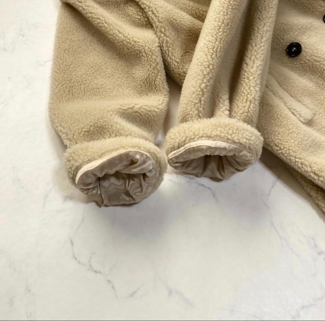 美品 マックスマーラ マレーラ ボア コート ベージュ ダブル 40 近年物