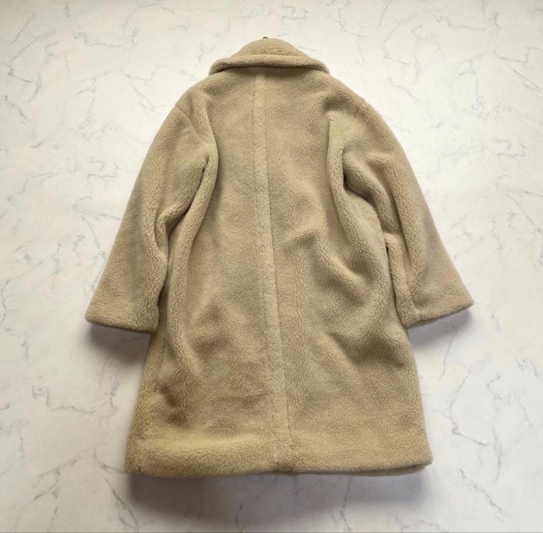 美品 マックスマーラ マレーラ ボア コート ベージュ ダブル 40 近年物