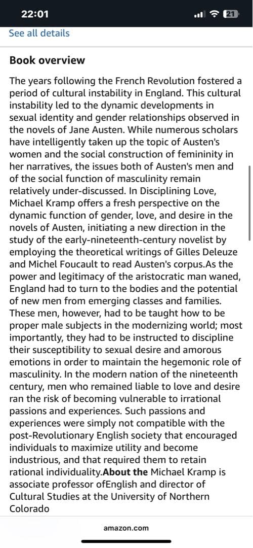 Disciplining Love Austen and the Modern…