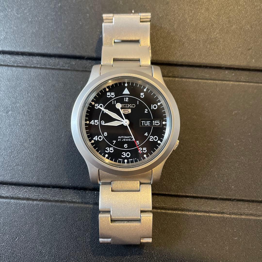 SEIKO5 自動巻き腕時計 ブラック