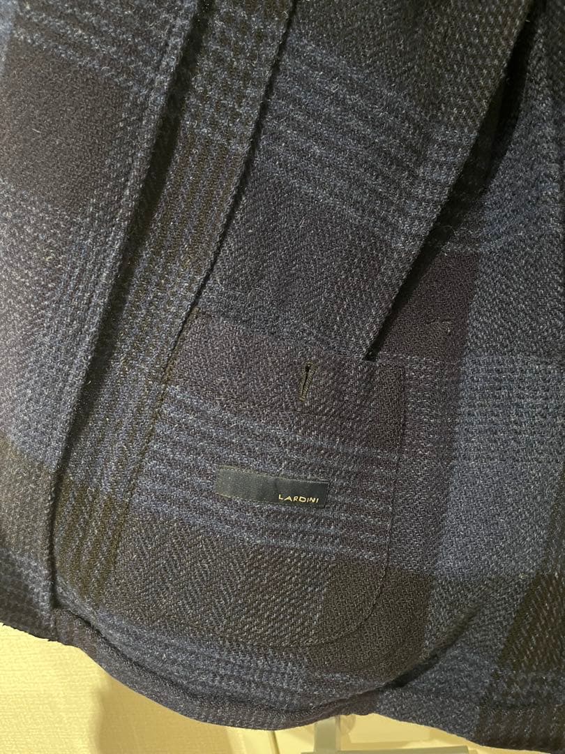 ラルディーニ　ウールジャケット　ネイビーウインドペーン46