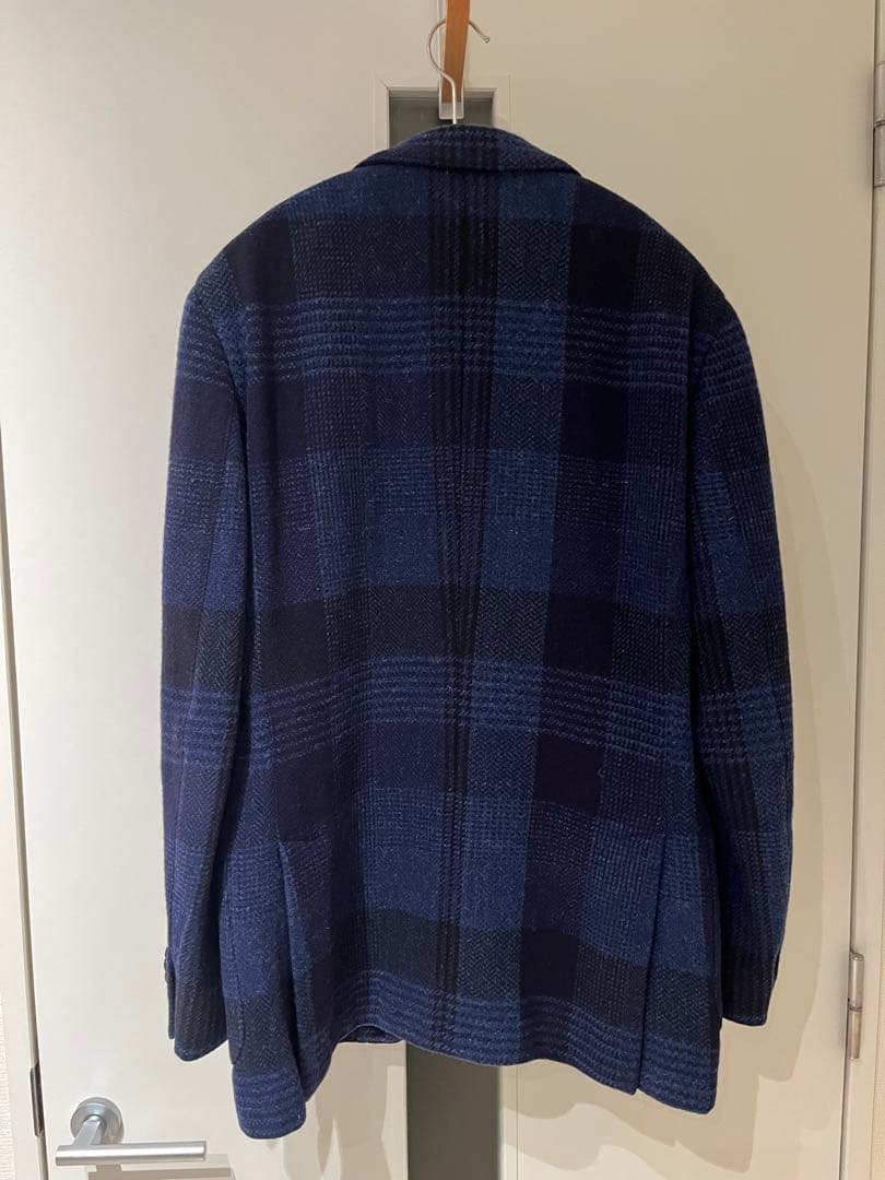 ラルディーニ　ウールジャケット　ネイビーウインドペーン46