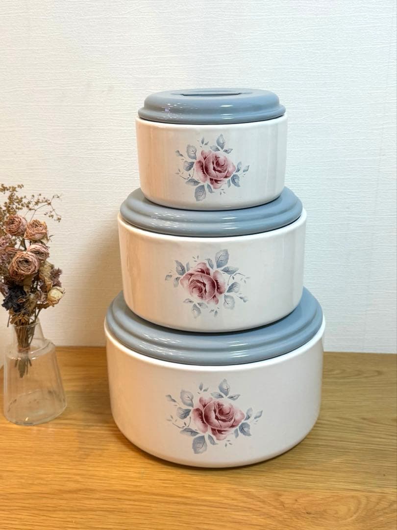 imane イマン ホーロー 丸缶 S M Ｌアターブル 3個セット