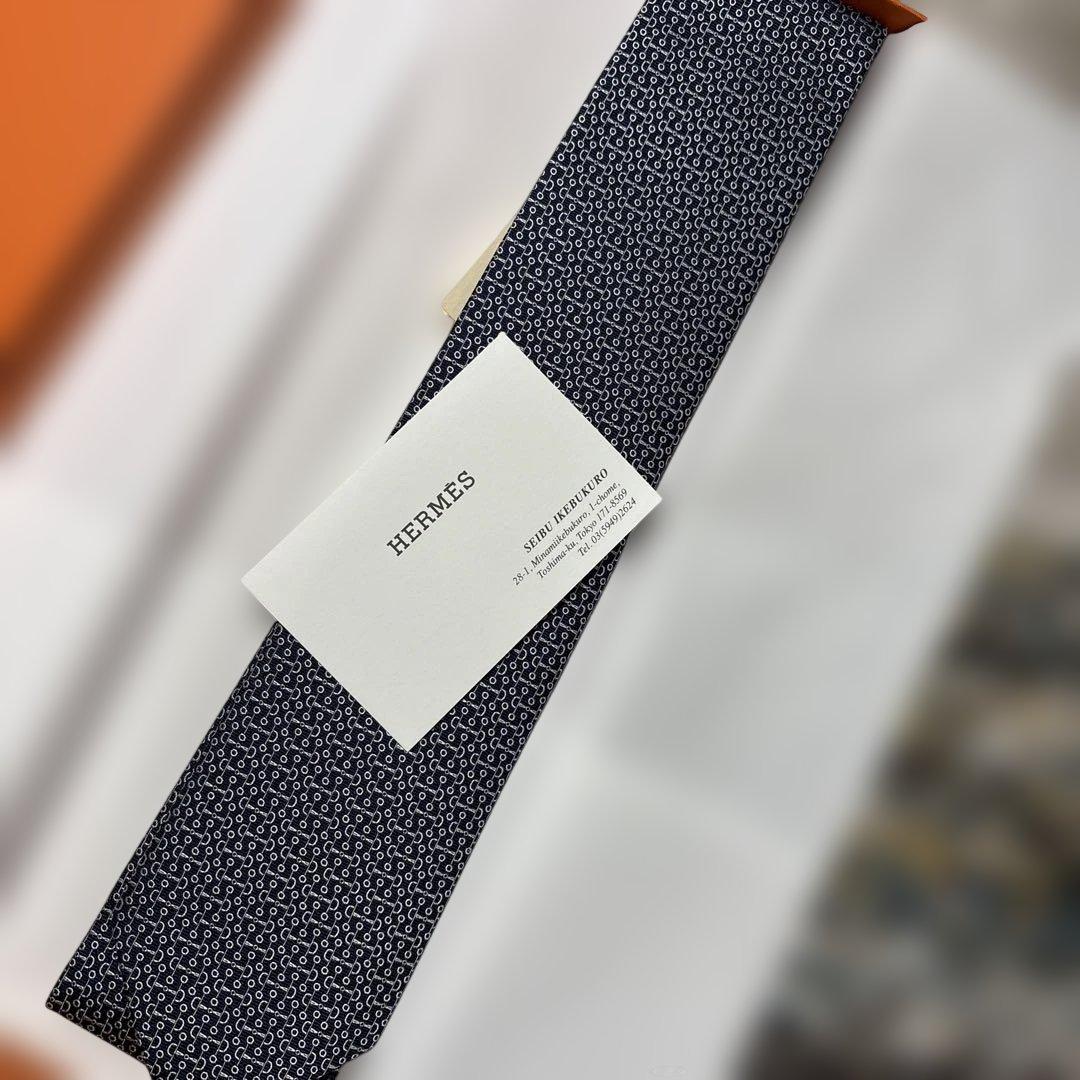 HERMES ネイビー ネクタイ✴︎年末限界大セール