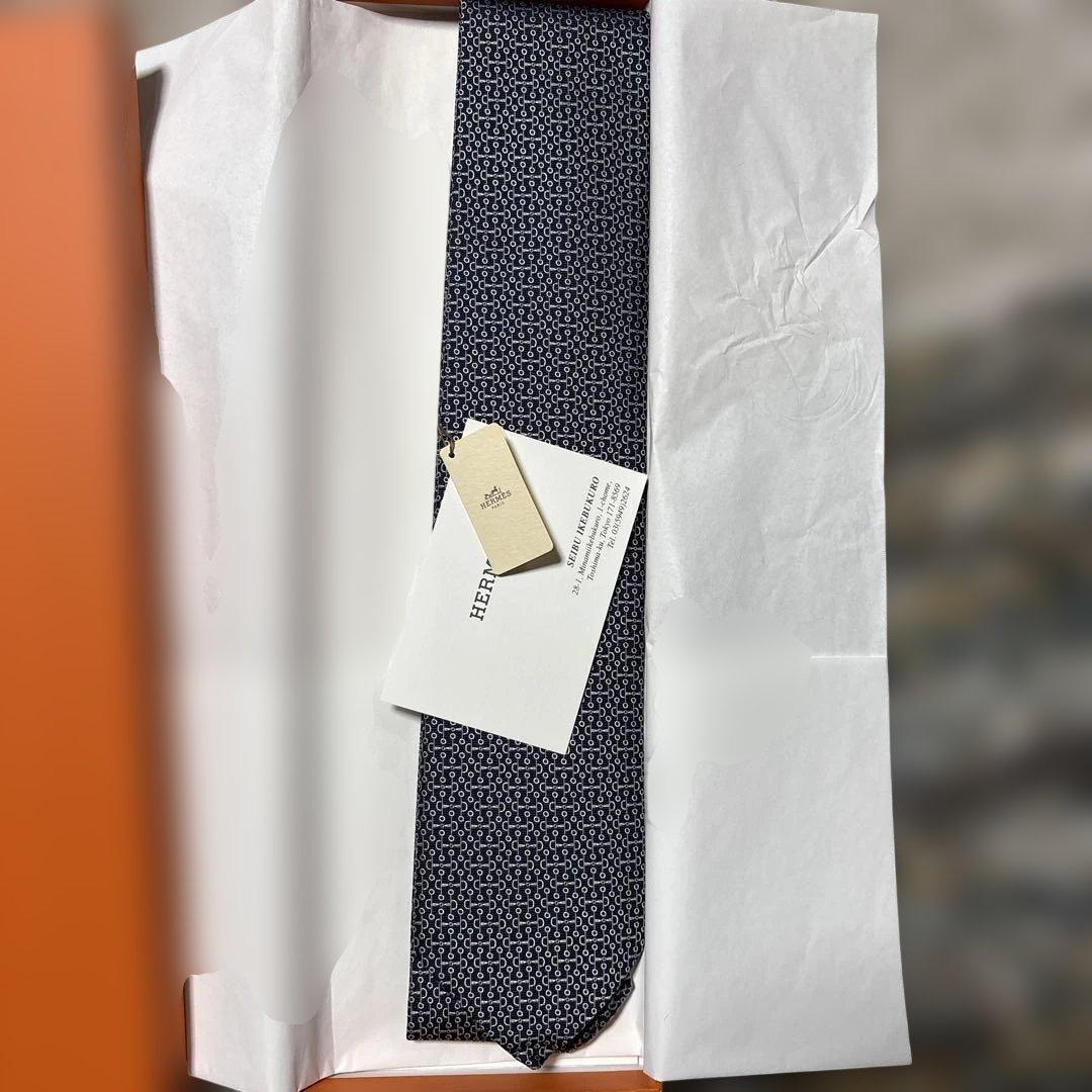 HERMES ネイビー ネクタイ✴︎年末限界大セール