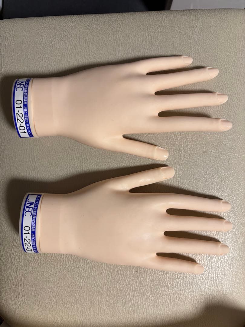 認定モデルハンド　ネイル練習用手 肌色 2個セット