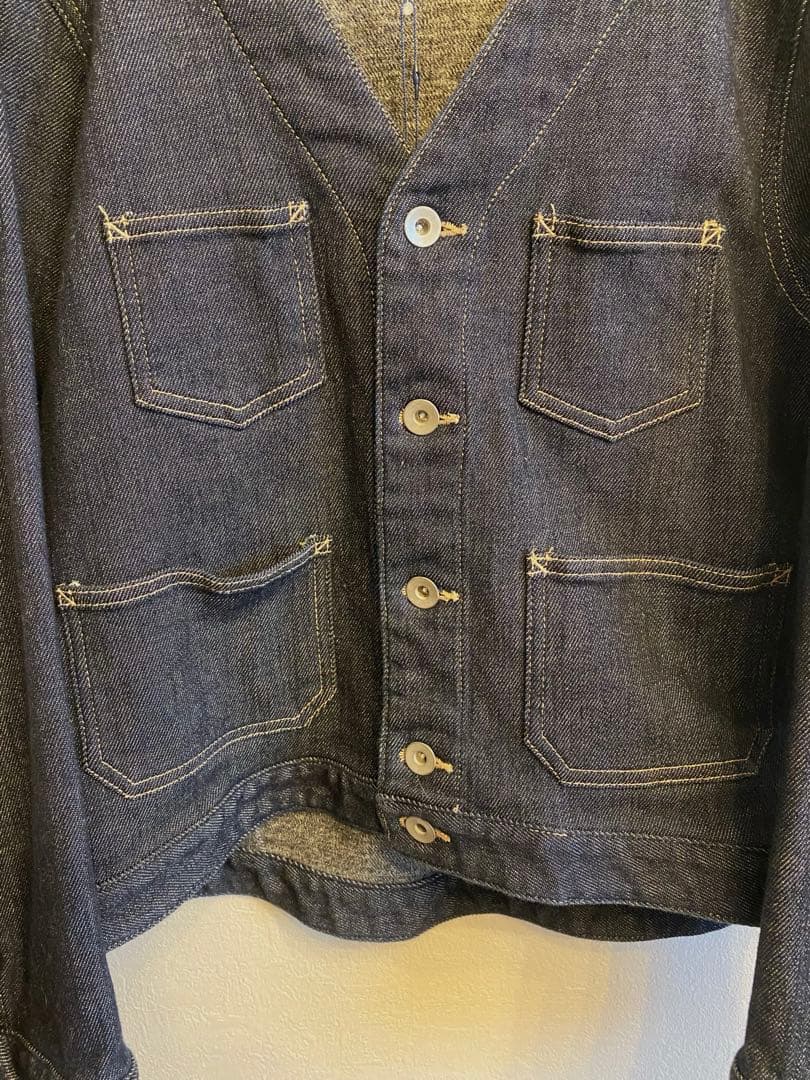 de’nicher ダークデニム ノーカラージャケット
