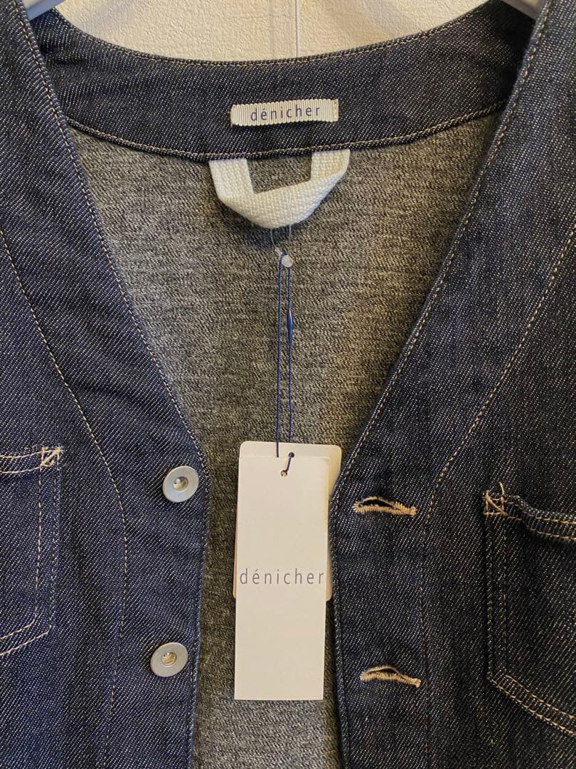 de’nicher ダークデニム ノーカラージャケット