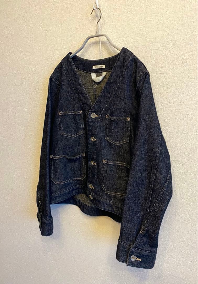 de’nicher ダークデニム ノーカラージャケット
