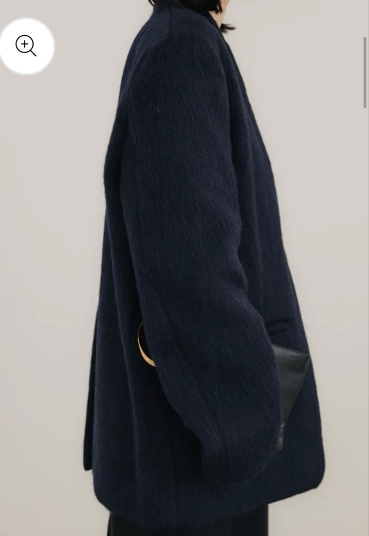 digne shaggy jacket coat ネイビー