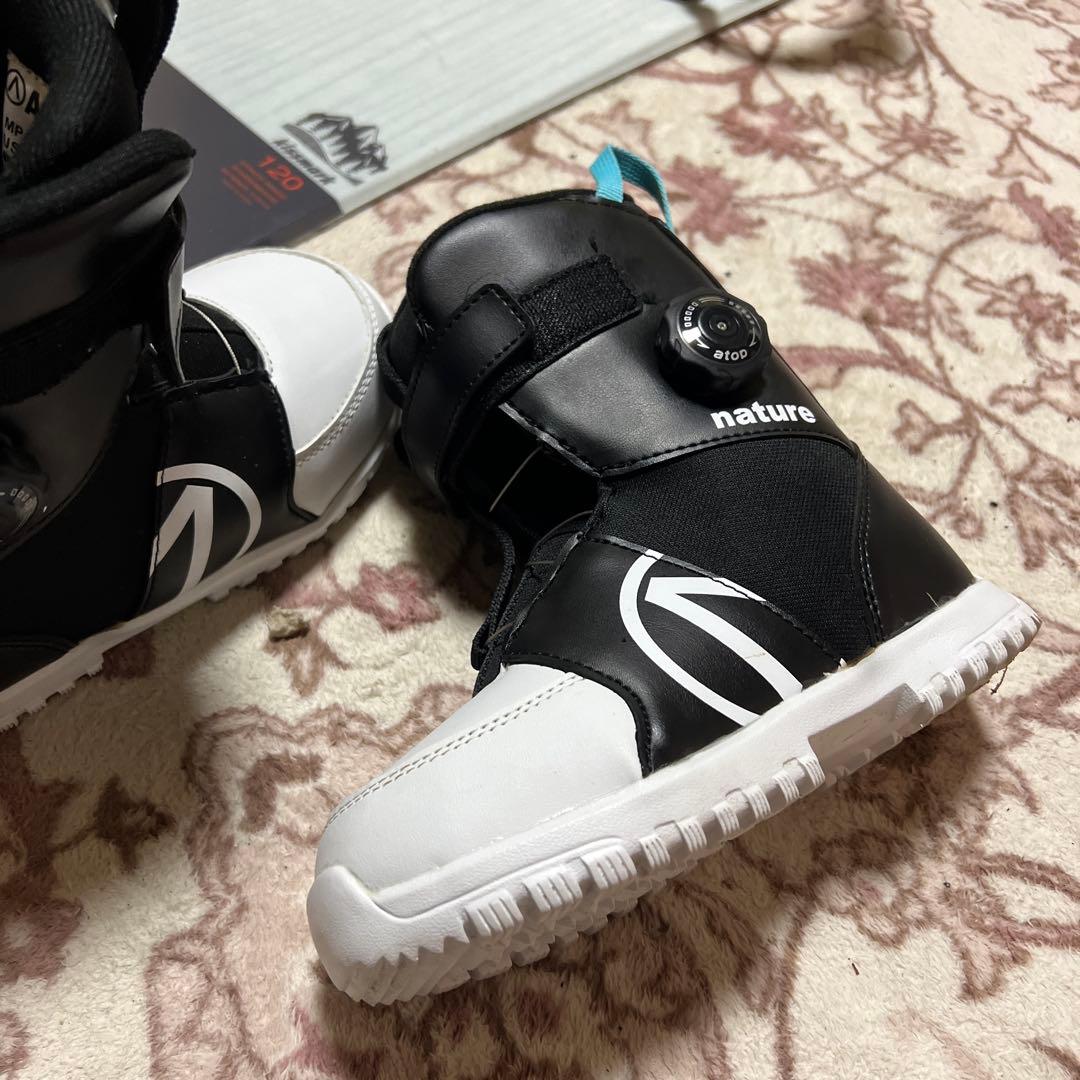 美品 子供用スノーボード 120cmブーツ 22cm 24-25 3点セット