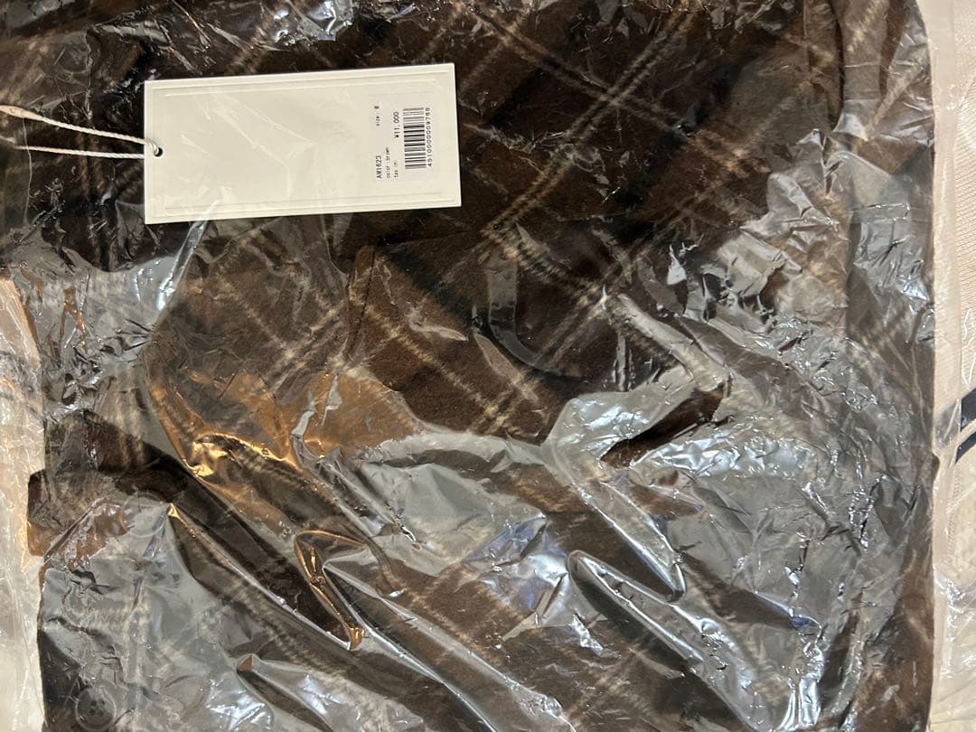 新品タグ付MサイズRibbon check mini pants andmary