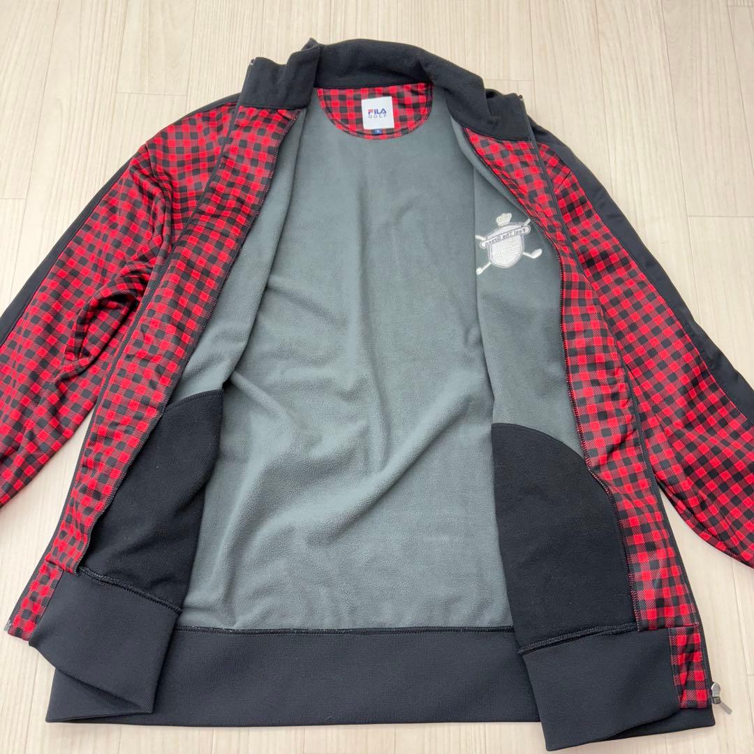 ■ 美品 FILA フィラゴルフ 裏起毛 ジップ チェック ブルゾン 4L