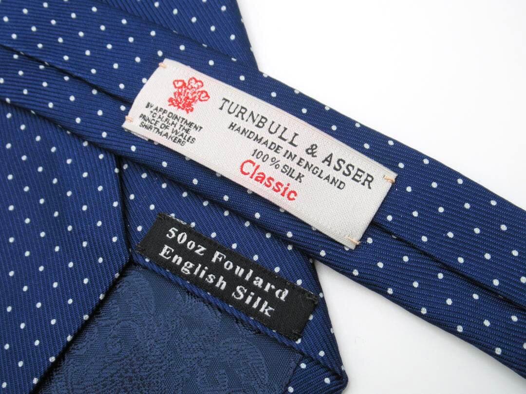 TURNBULL&ASSER ターンブル＆アッサー ネクタイ ドット柄 ネイビー
