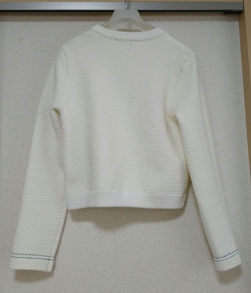 anuans アニュアンスノーカラーニットジャケット ホワイト