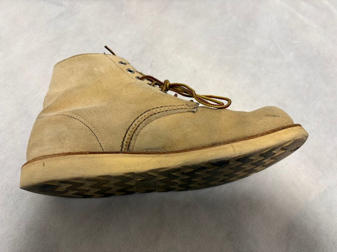 ベージュ スエード ハイカット ワークブーツ