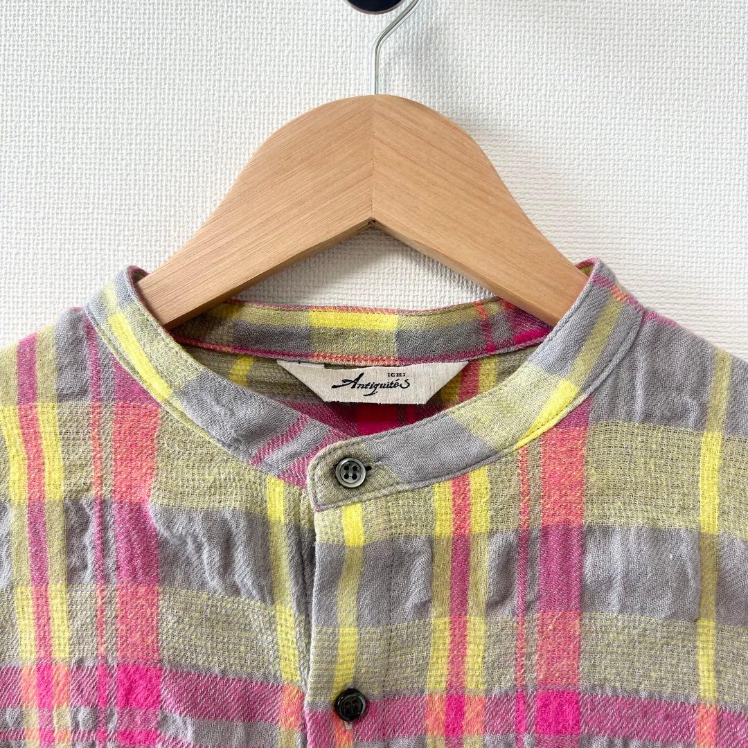 2025AW✨イチアンティークス　コットンウールタータンチェックシャツワンピース