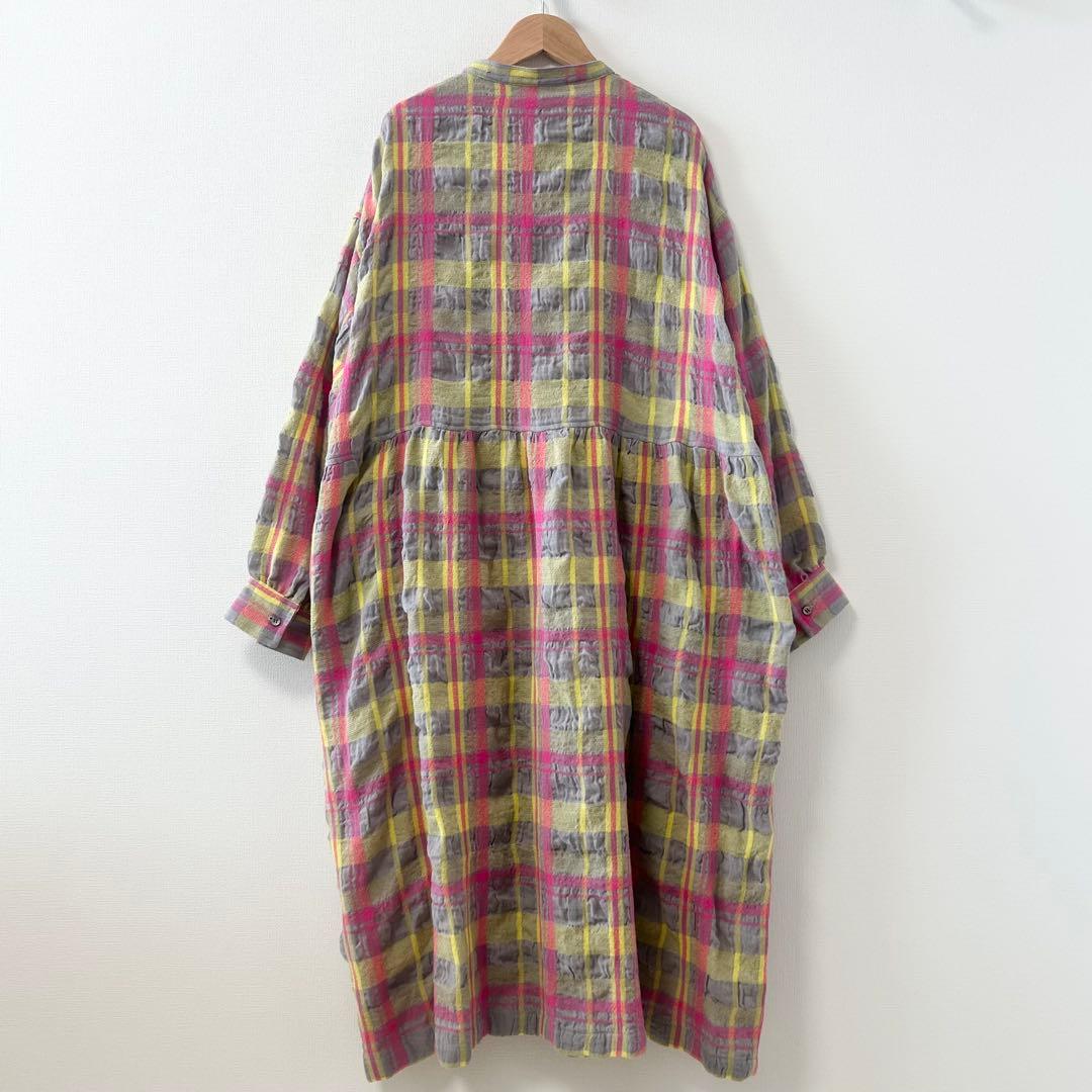 2025AW✨イチアンティークス　コットンウールタータンチェックシャツワンピース