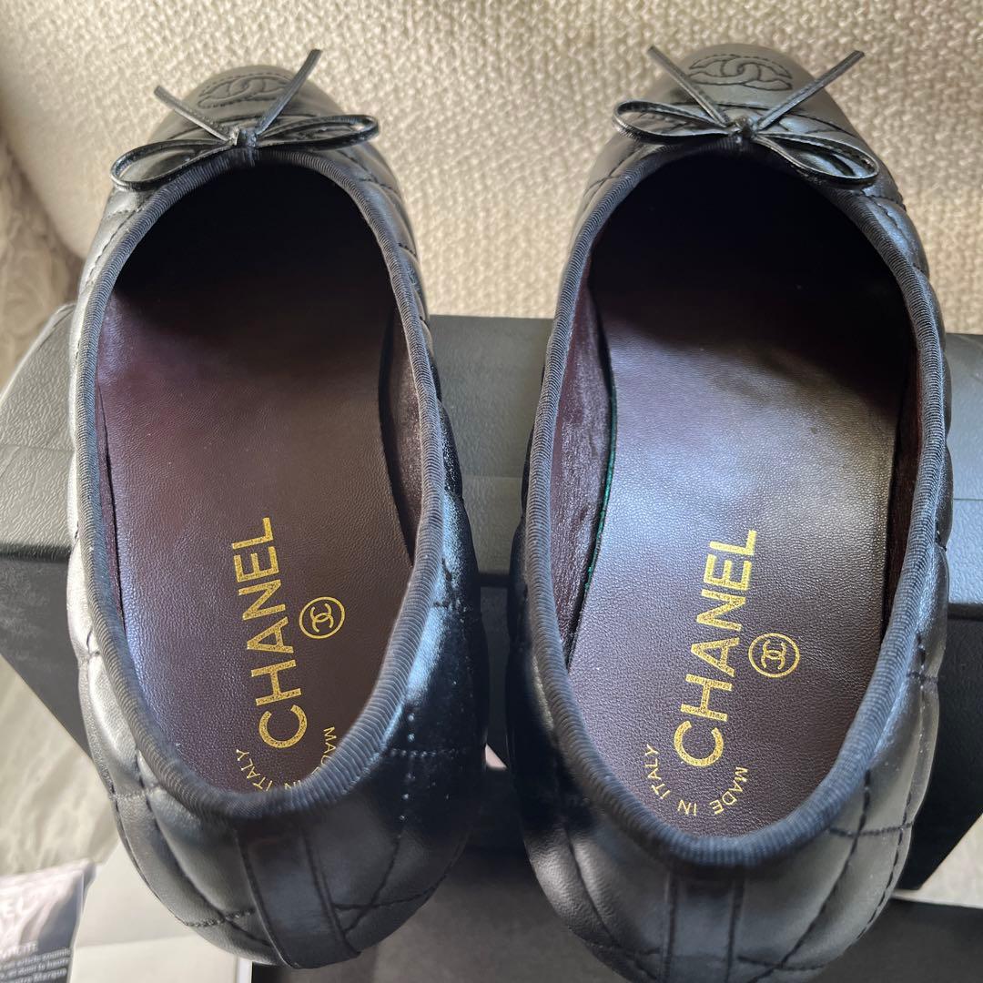 美品✨CHANEL バレエシューズ パンプス マトラッセ ココマーク レザー