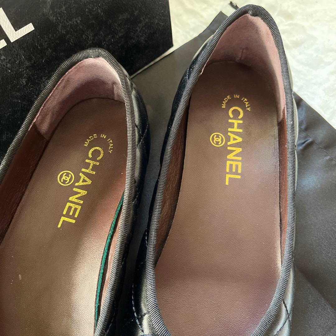 美品✨CHANEL バレエシューズ パンプス マトラッセ ココマーク レザー