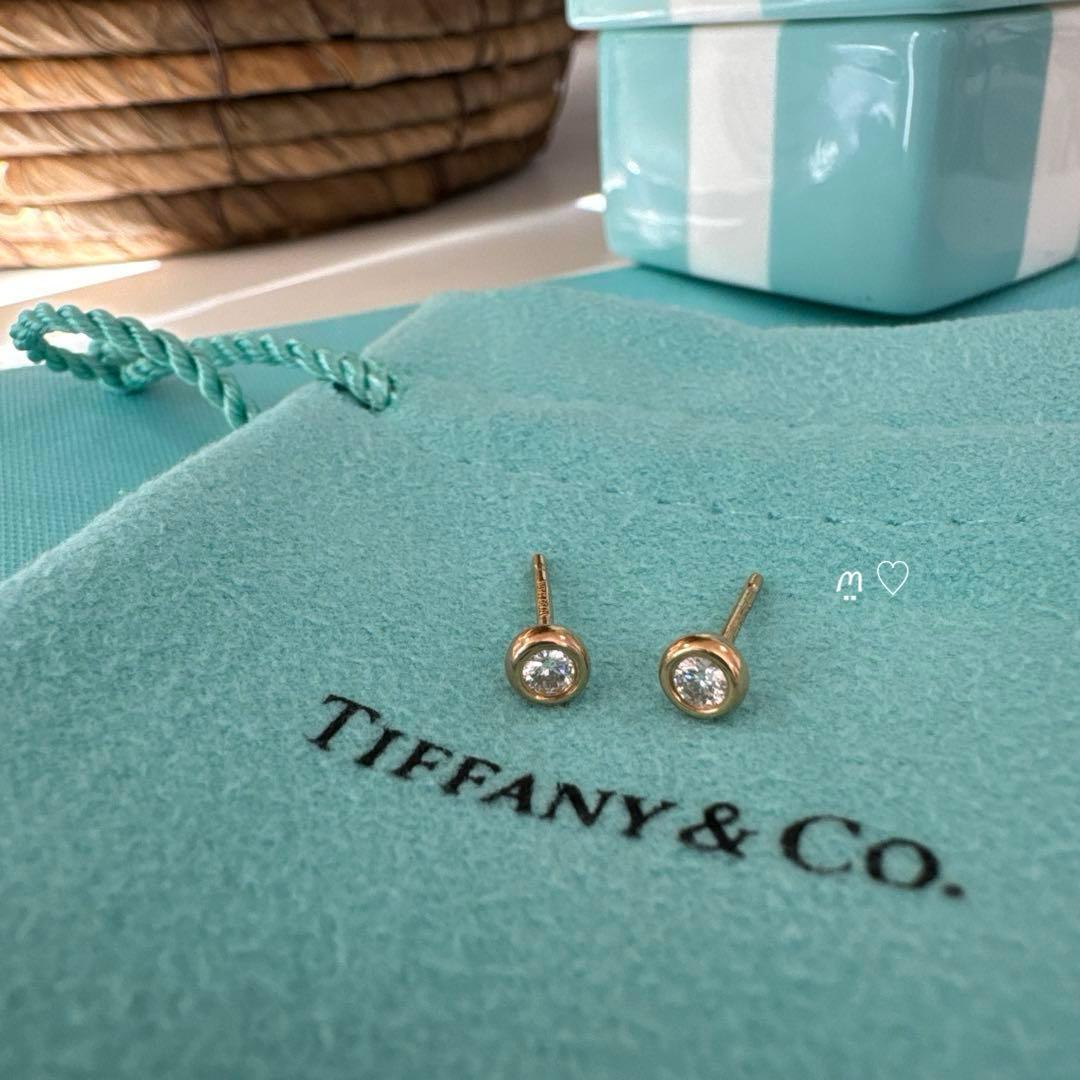 ティファニー　ダイヤモンドバイザヤードピアス0.14ct　Ꮶ18ローズゴールド