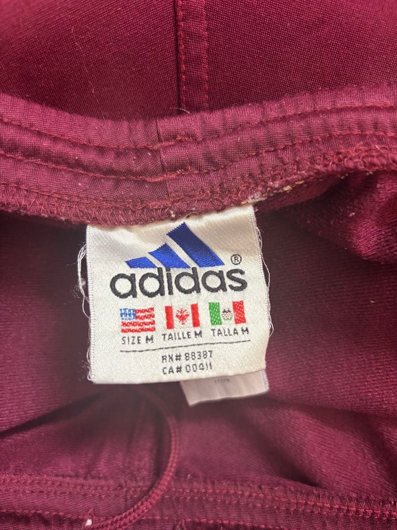 adidas バーガンディ ジャージパンツ