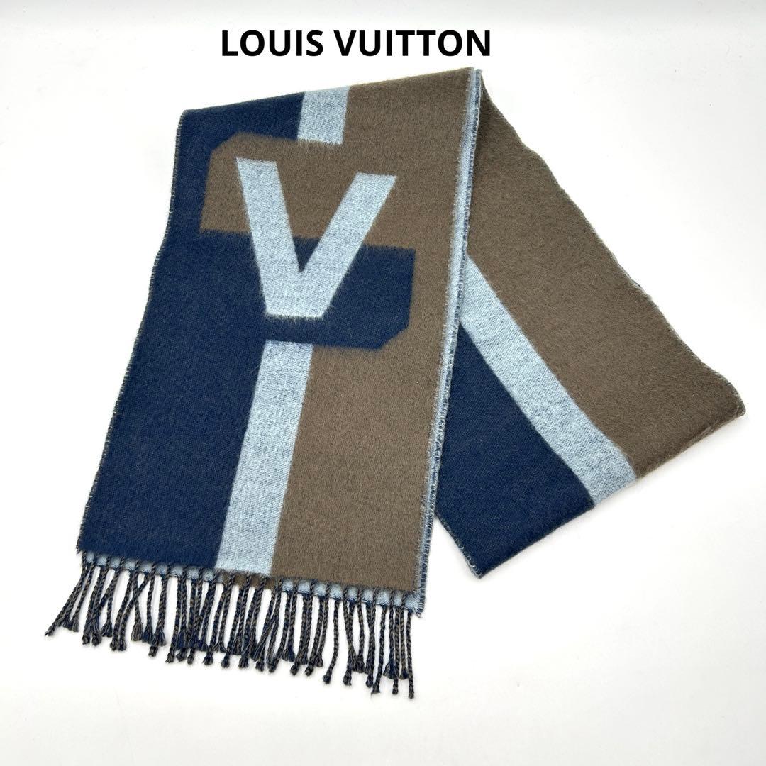 BM様ルイヴィトン✨エシャルプ V レイストリック カシミヤウールマフラー