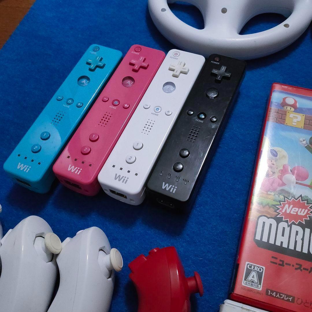 任天堂Wii 4人 ハンドル 本体 マリオカート 太鼓の達人 カラフルリモコン