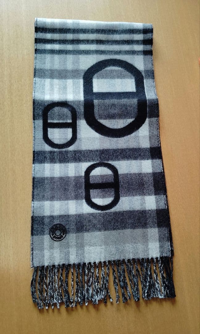 両面使える❣️男女兼用♦エルメス カシミヤマフラー ★ シェーヌダンクル