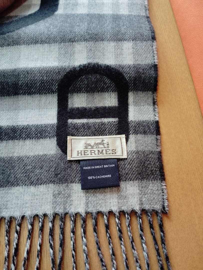 両面使える❣️男女兼用♦エルメス カシミヤマフラー ★ シェーヌダンクル
