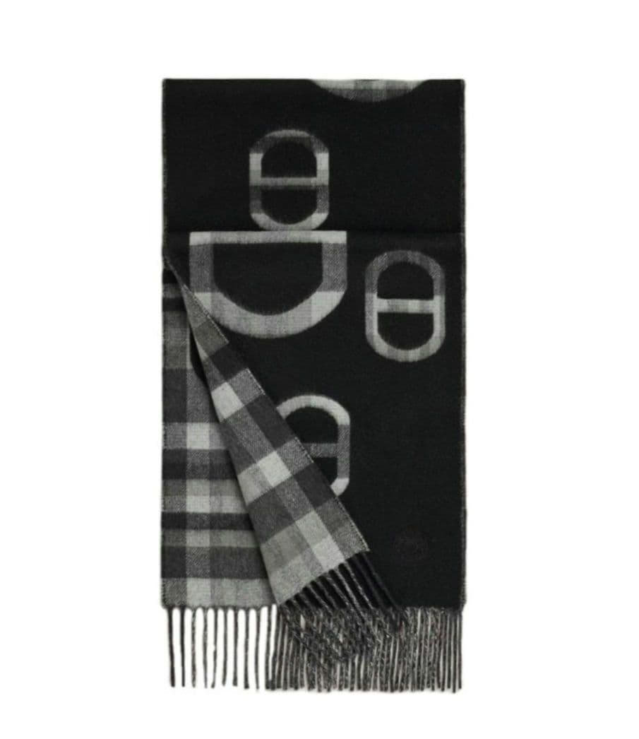 両面使える❣️男女兼用♦エルメス カシミヤマフラー ★ シェーヌダンクル