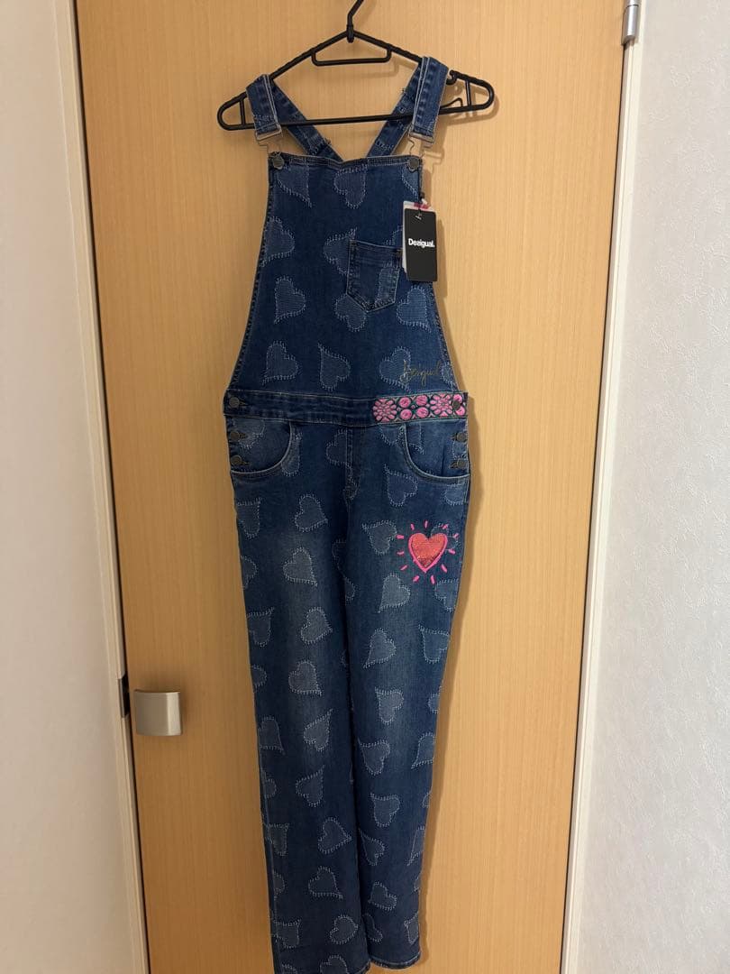 Desigual ハート柄デニムオーバーオール