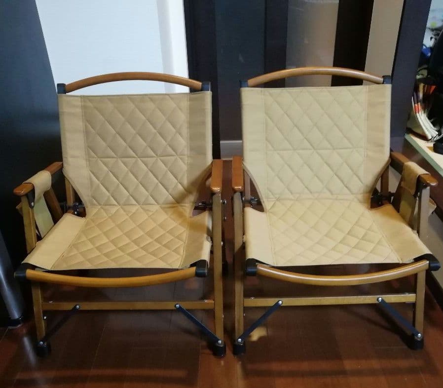 WAQ Folding Wood Chair ウッドチェア タンカラー2個セット