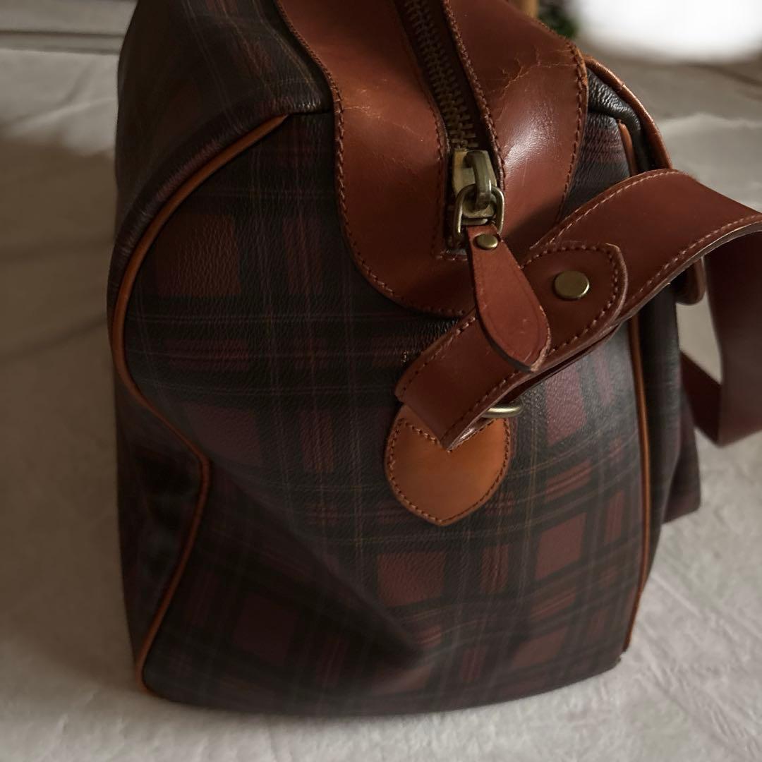 レア✨ラルフローレン 茶　チェック　ボストンバッグ　付属品 大きめ