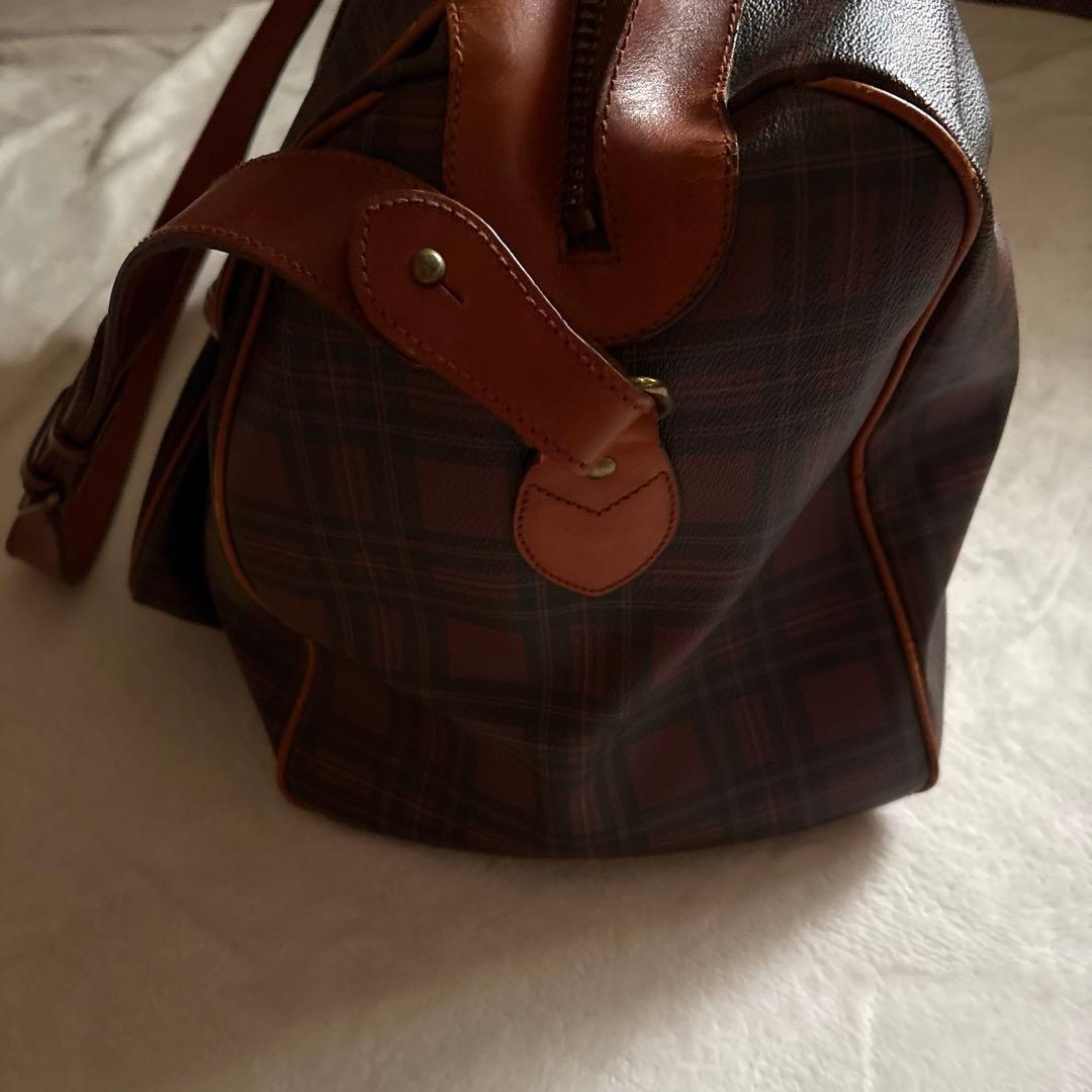 レア✨ラルフローレン 茶　チェック　ボストンバッグ　付属品 大きめ