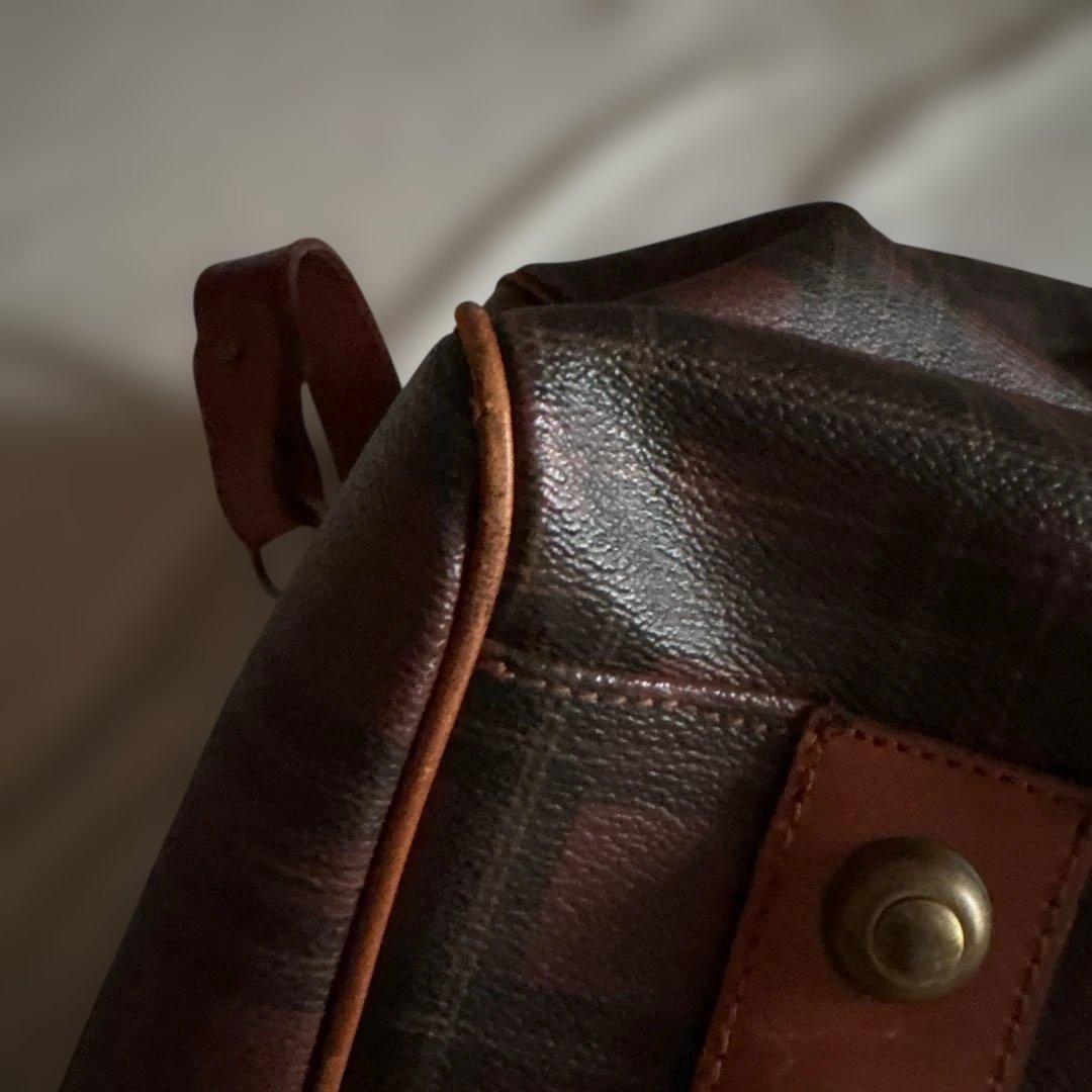 レア✨ラルフローレン 茶　チェック　ボストンバッグ　付属品 大きめ