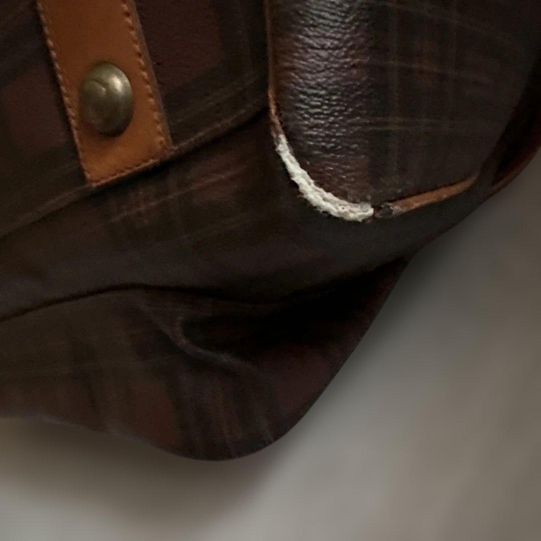 レア✨ラルフローレン 茶　チェック　ボストンバッグ　付属品 大きめ