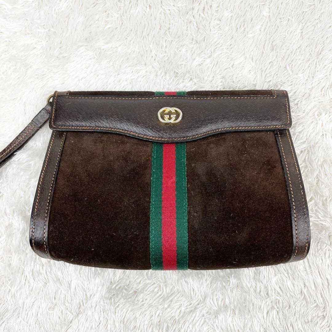 【希少】オールドグッチ シェリーライン インターロッキング クラッチバッグ