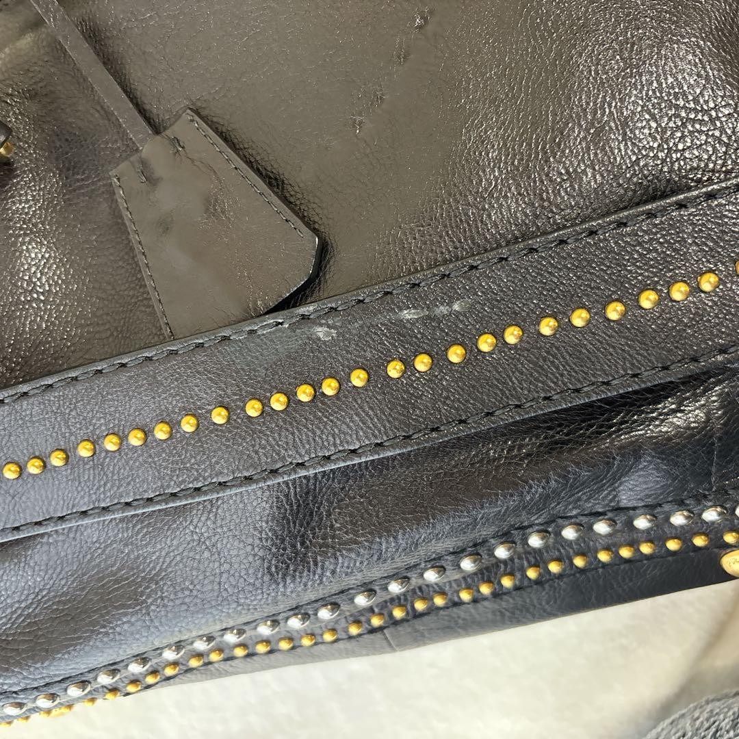 【希少・極美品】プラダ スタッズ 2way ショルダーバッグ ハンドバッグ 黒