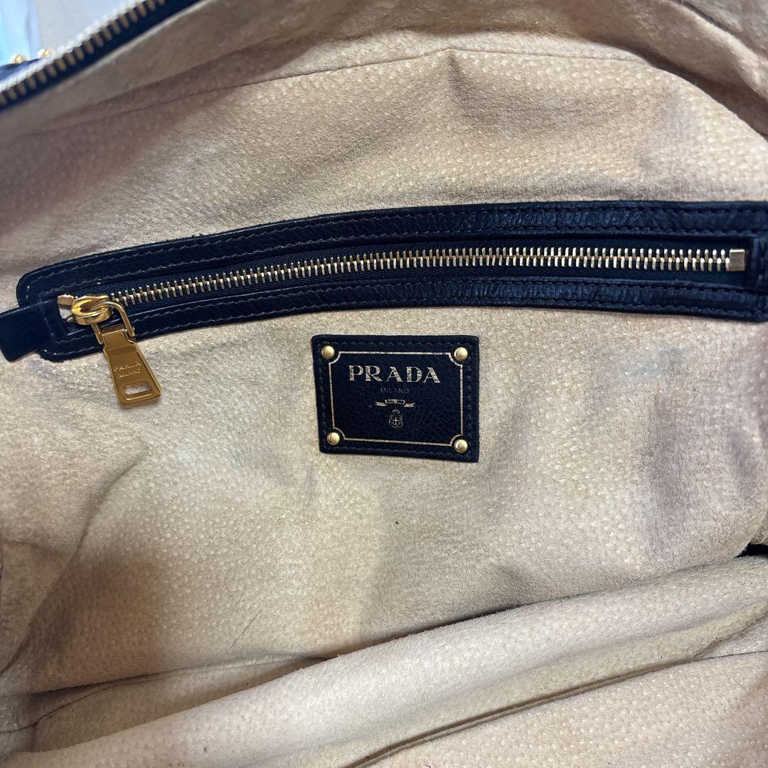 【希少・極美品】プラダ スタッズ 2way ショルダーバッグ ハンドバッグ 黒