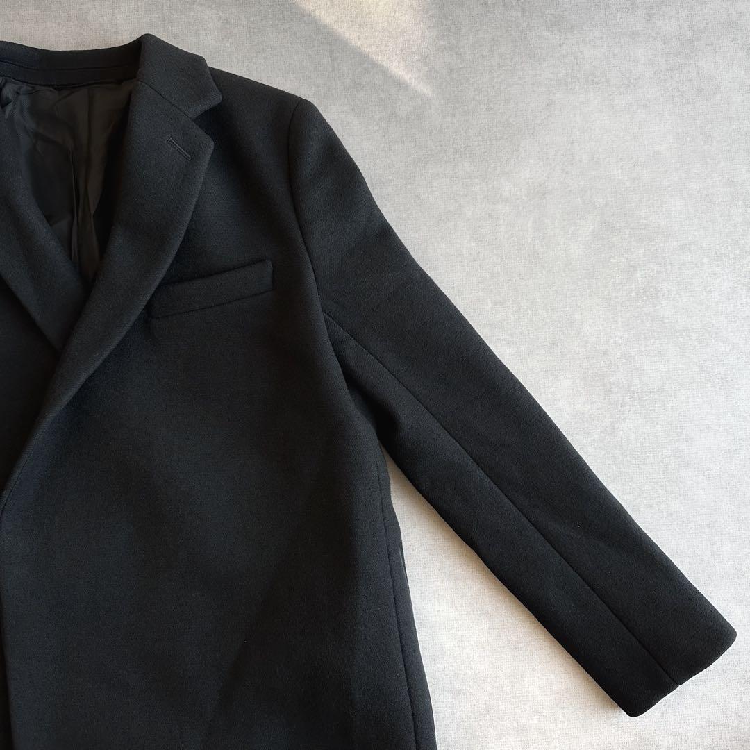 美品▲THE RERACS リラクス//ウールメルトンチェスターコート▲ブラック