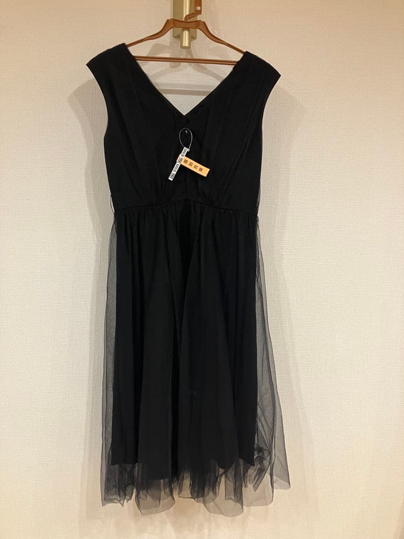 GRACE CONTINENTAL チュールドレープドレス ブラック/38