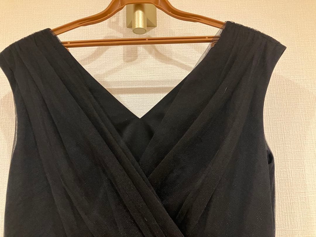 GRACE CONTINENTAL チュールドレープドレス ブラック/38