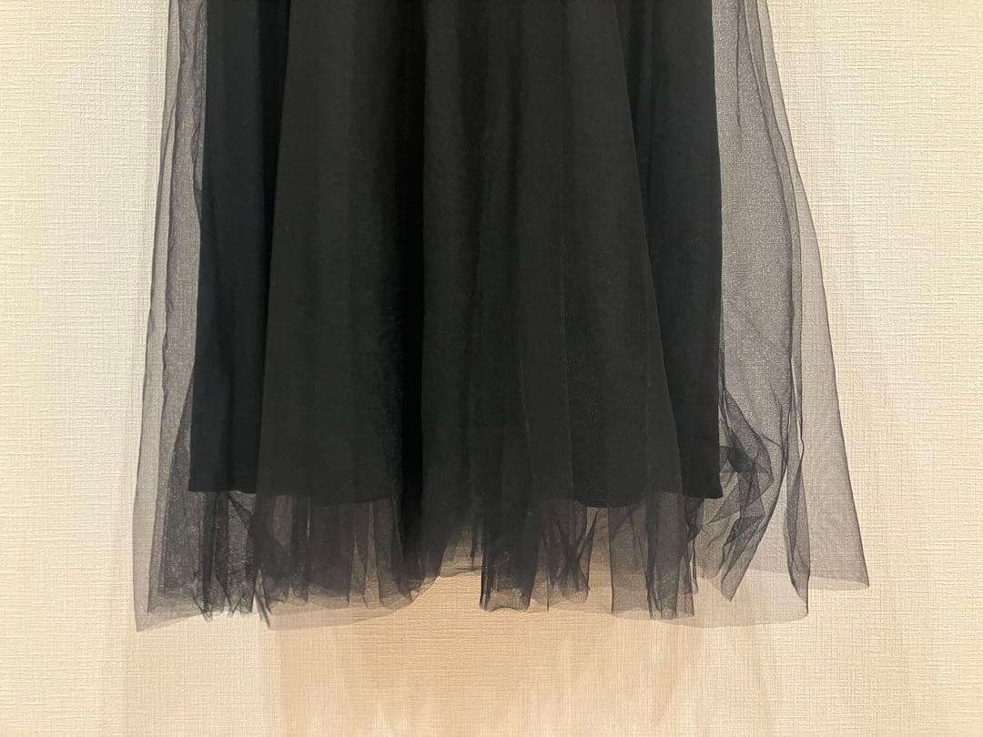 GRACE CONTINENTAL チュールドレープドレス ブラック/38