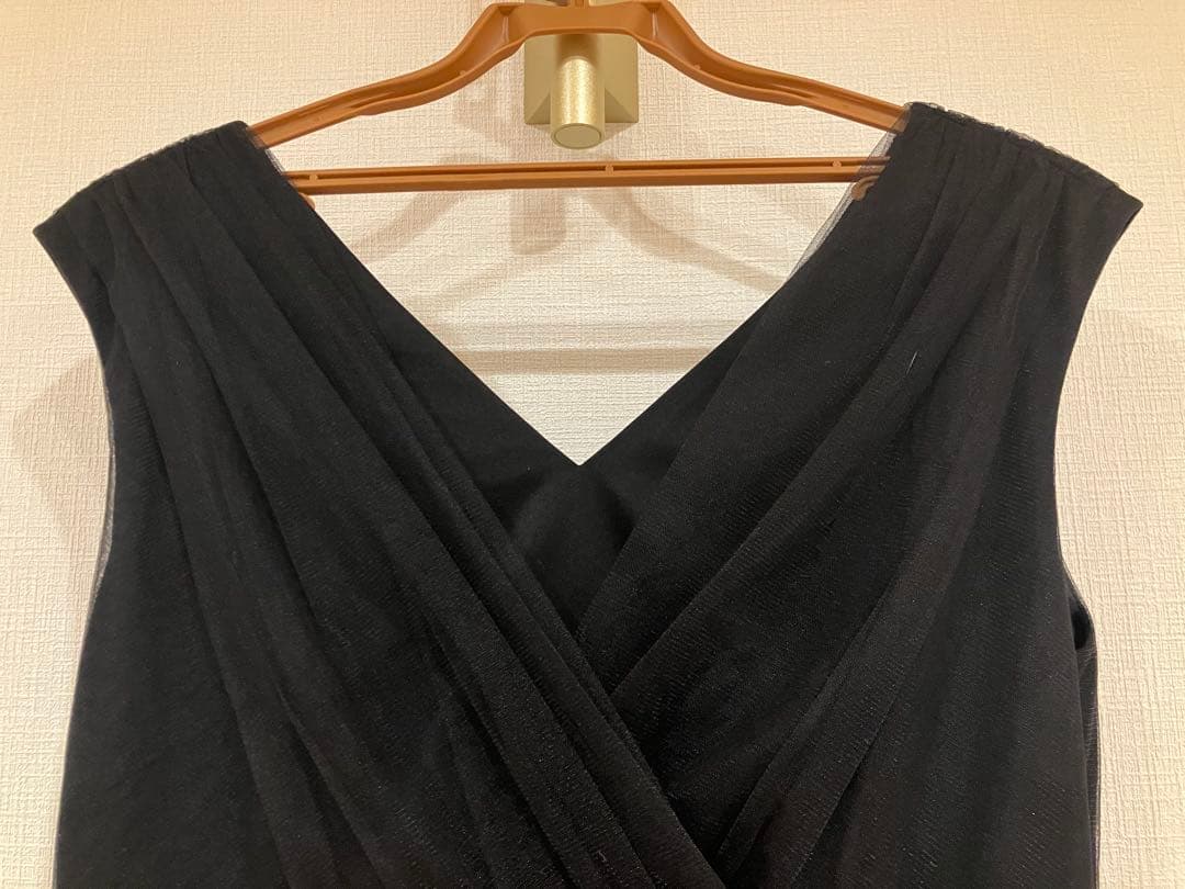 GRACE CONTINENTAL チュールドレープドレス ブラック/38