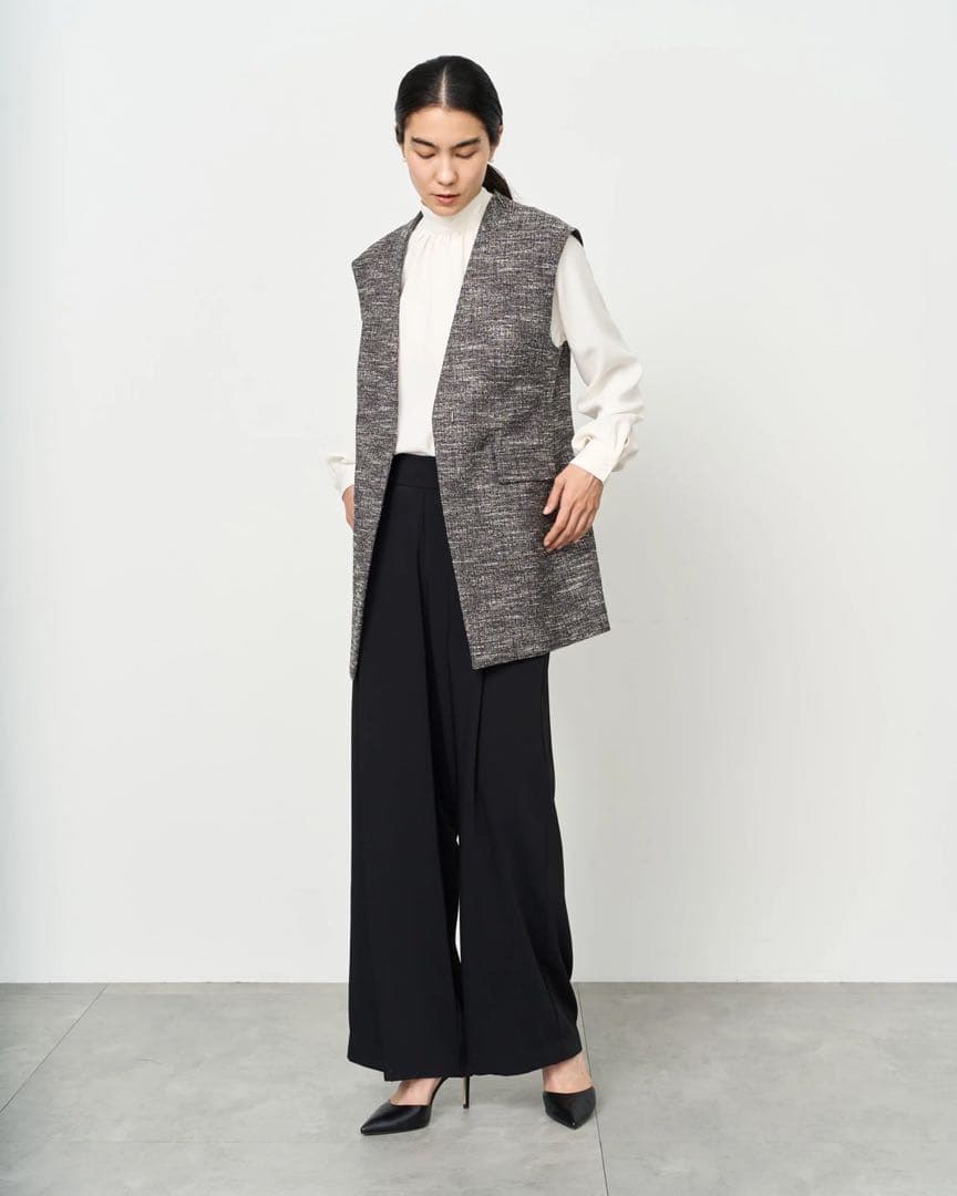 未使用級 ソージュ SOEJU ツィーディージャカードジレ ベストM ロング