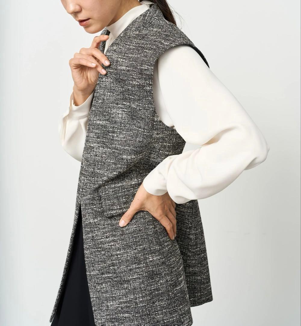 未使用級 ソージュ SOEJU ツィーディージャカードジレ ベストM ロング