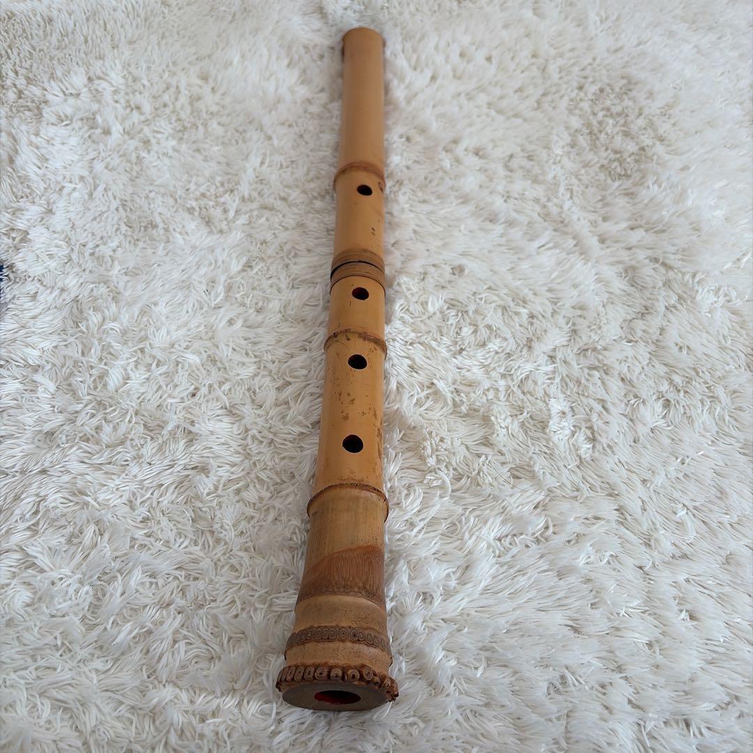 d*3様 尺八 竹製 二分割 ケース　文字あり 1.8尺