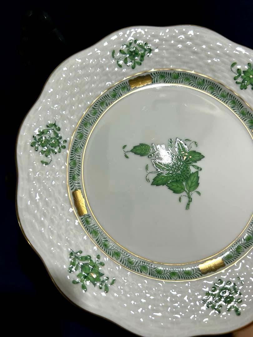 HEREND ヘレンド　アポニーグリーン　プレート　2枚セット